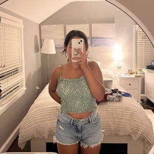 pacsun green floral cami